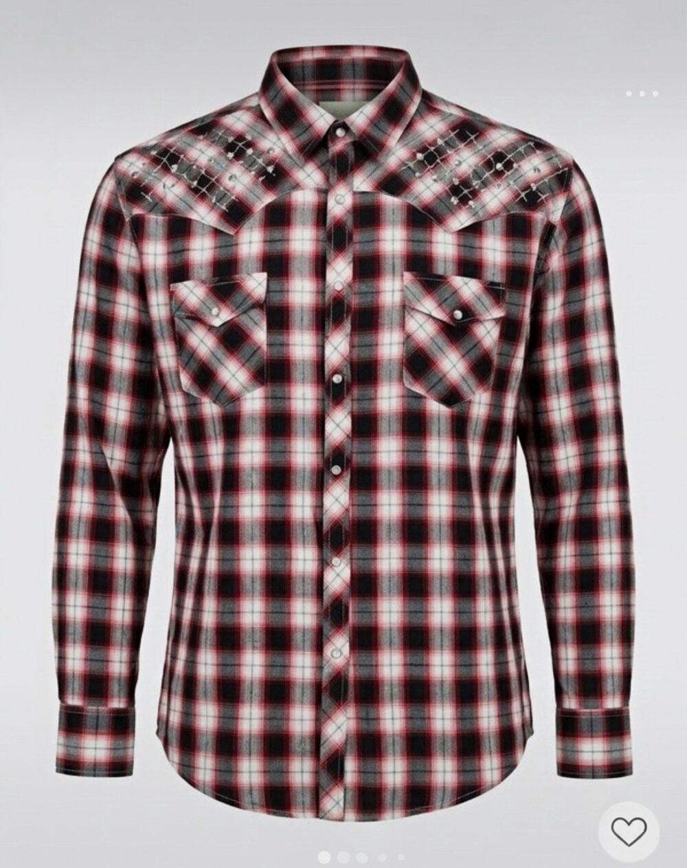 Shyanne XL Western Plaid Button-Up Shirt Long Sleeve Pockets Woven
